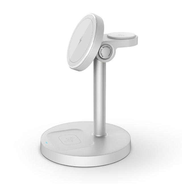 3 In 1 Magnetic Wireless Charger Adjustable Stand For iPhone 16 15 14 13 Pro Max iWatch 10 9 8 AirPods Pro Fast Charging Station