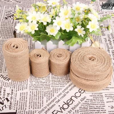 Naturligt Handgjort Jute Burlap Band för DIY Jul- och Bröllopsdekorationer