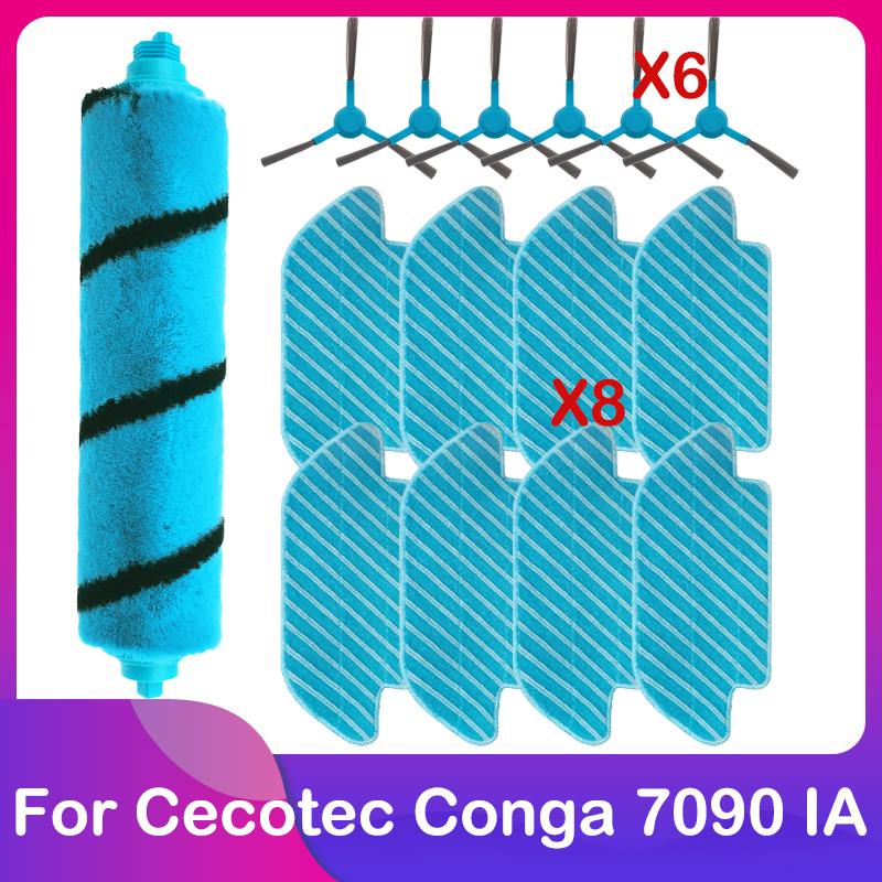 Fit For Cecotec Conga 7090 IA Robot Vacuum Cleaner Replacement Spare Part Accessories Main Brush Roller Side Brush Mop Cloth Rag