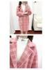 Korean Style Plaid Mid-Length Knit Jacket - Loose Fit, Long Sleeve, Autumn/Winter Women's Fashion.
