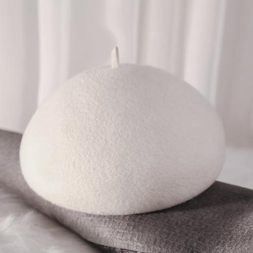 Béret en laine pour femmes, solide et chaud, bérets français, fascinateur, chapeau en feutre pour femmes, vente en gros, casquettes d'hiver