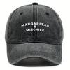 Präglad Designhatt Vintage Tvättad Look Baseballkeps MARGARITAS MISCHIEF Tryck 100 Lättviktig Rolig Hatt Maskintvättbar