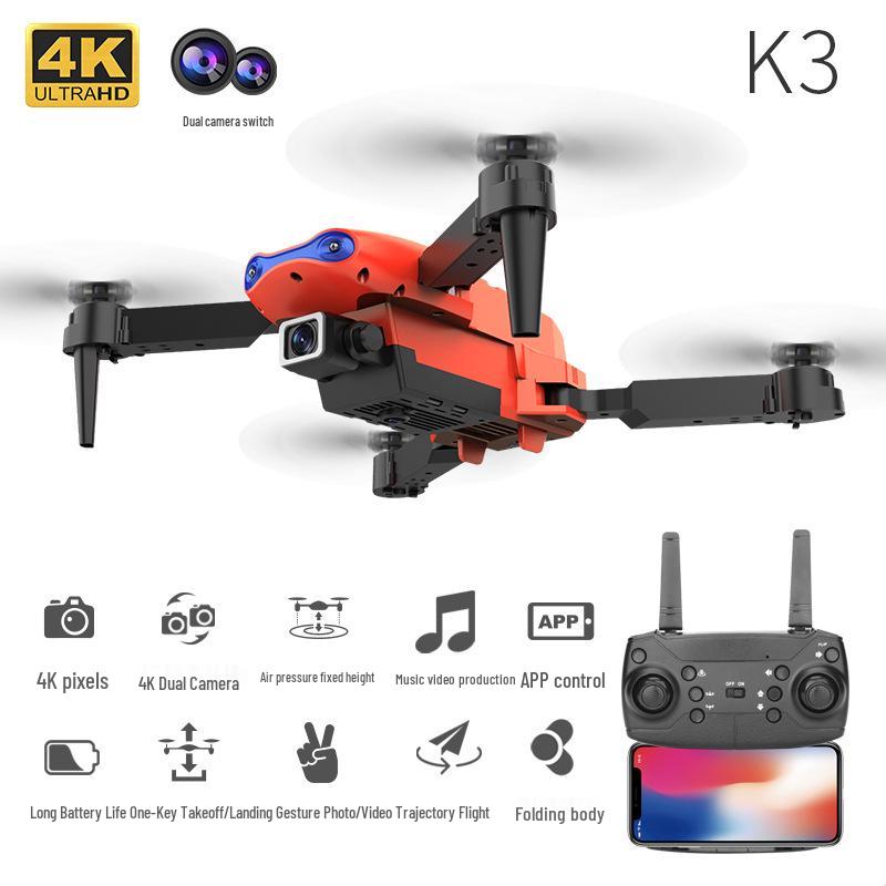 K3 Folding Drone: HD Aerial Photography, Dual-Camera, Four-Axis, Fixed-Height Remote Control E99Pro.