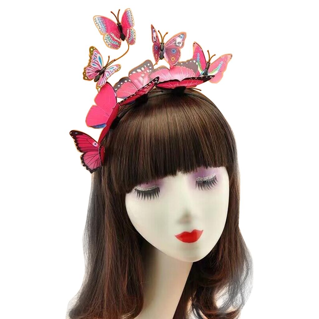 Čelenka 3D Butterfly Butterfly Fascinator Klobouk Tea Party Hat Butterfly Headpiece Butterfly HairBand Butterfly Hair Hoop