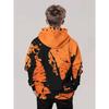3D Digital Printing Street Trend Orange Black Splashed Ink Art Pattern Hooded Sweatshirt, Fashionable Casual Children's Clothing