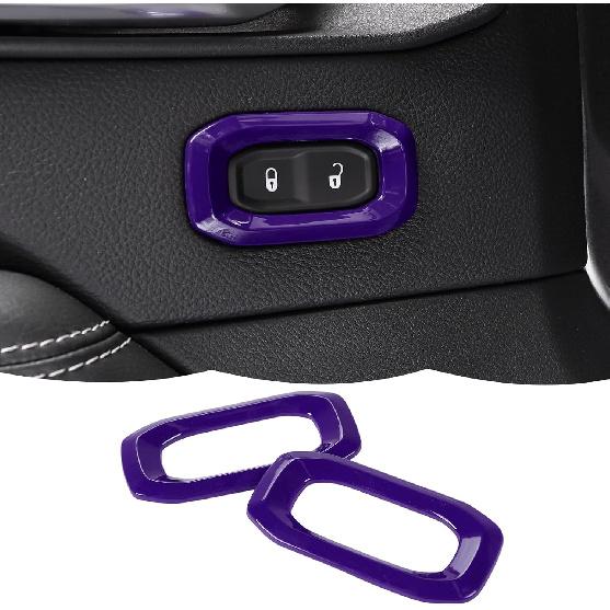 RT-TCZ Carbon Fiber Interior Door Lock Switch Cover Trim Frame Decoration Interior Accessories Compatible with Jeep Wrangler JL JLU & Gladiator JT