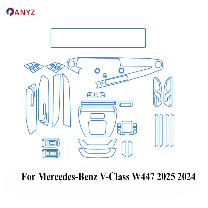 Para Mercedes-Benz Clase V W447 2025 2024 Accesorios Película interior TPU transparente Panel de Cambios Consola Central GPS Protección PPF