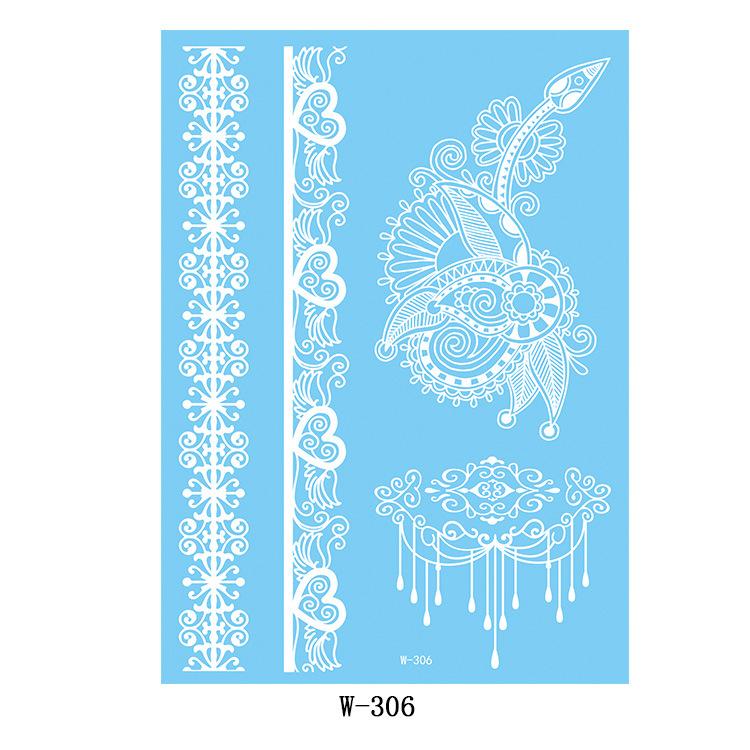 Black And White Lace Tattoo Sticker Wedding Bride Waterproof Tattoo Sticker Tattoo