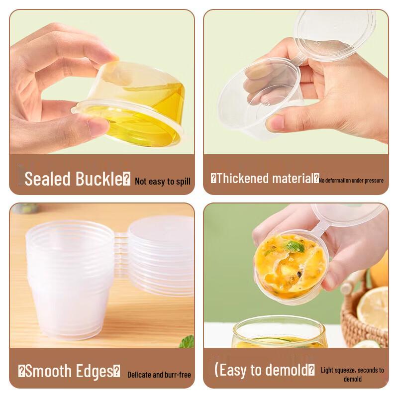 Sheng'erdun Disposable Condiment Cups with Attached Lids