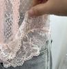 Sheer Lace Trim Camisole with Chest Pads and Slim-Fit Boning
