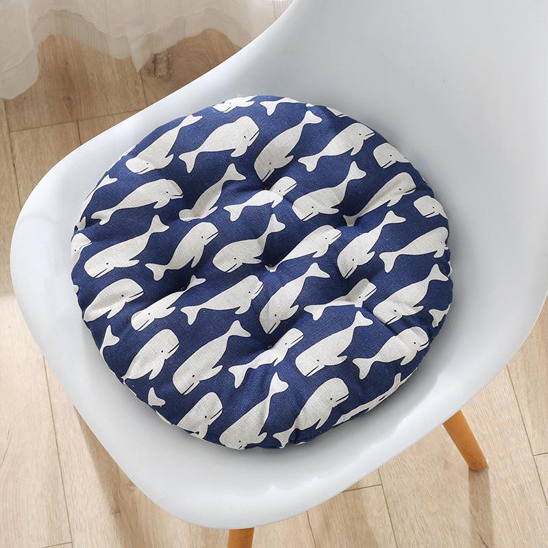 

Удобная подушка для стула для обеда, офиса или студенческого сиденья 40x40 cm (Round Cotton Linen)