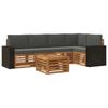 Corner Sofa Set 6 Pcs Natural and Anthracite Solid Acacia Wood