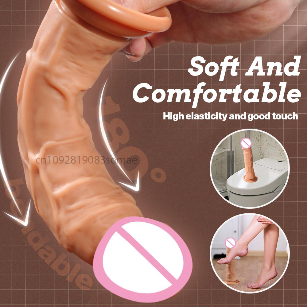 Realistic G-Spot Dildo with Suction Cup Silicone Penis Anal Dildo Adults Sex Toys for Women Man Strapon Dick Vagina Stimulator