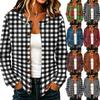 Cardigan a maglia da donna casual a quadri con bottoni e maniche lunghe, cappotto per autunno inverno