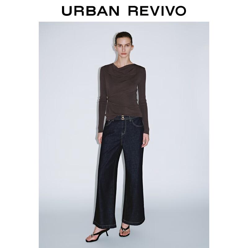 

UR Women s Retro Washed Denim Belted Jeans