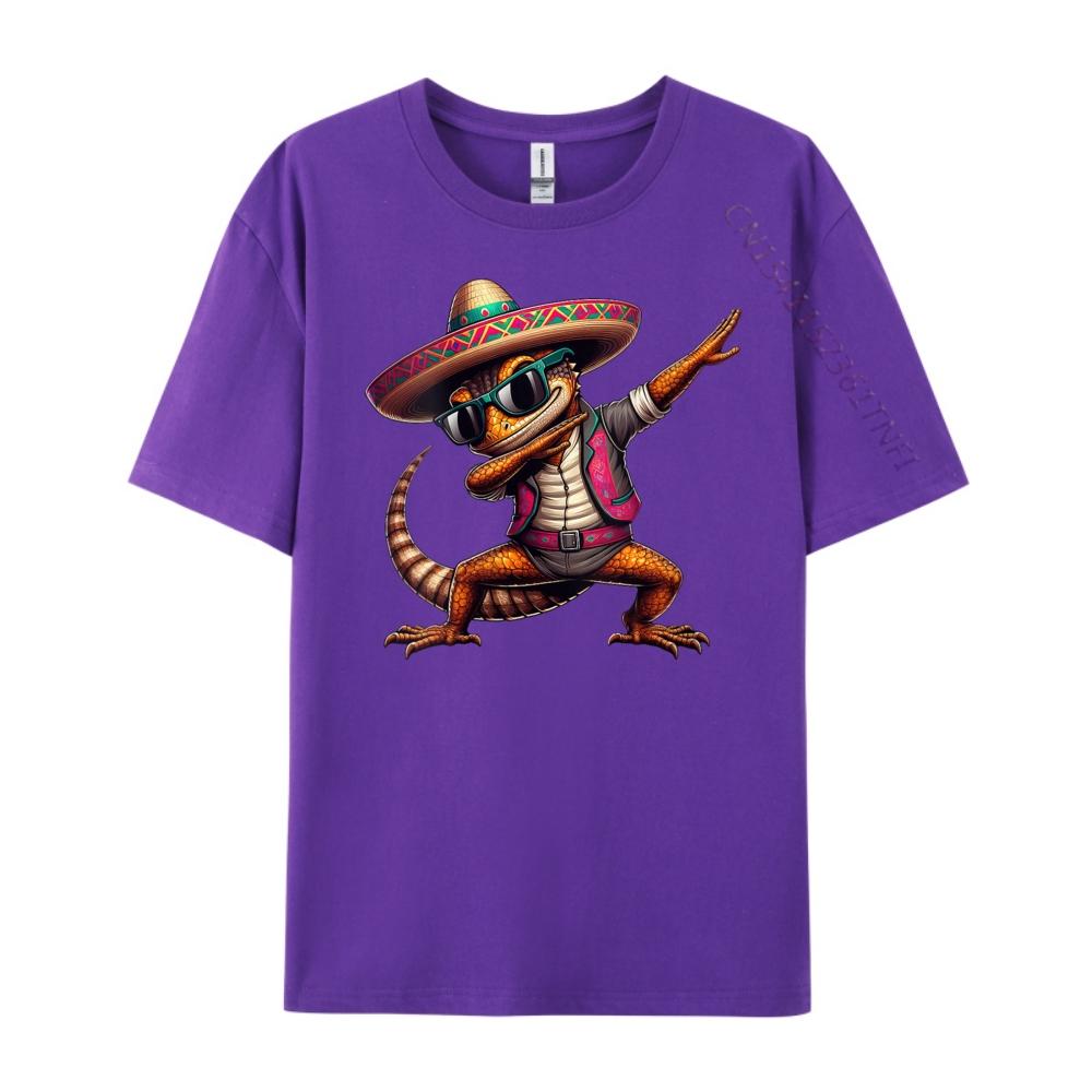 Dabbing Lizard Sombrero Poncho Cinco De Mayo Mexican Streetwear Men Printed T-Shirt