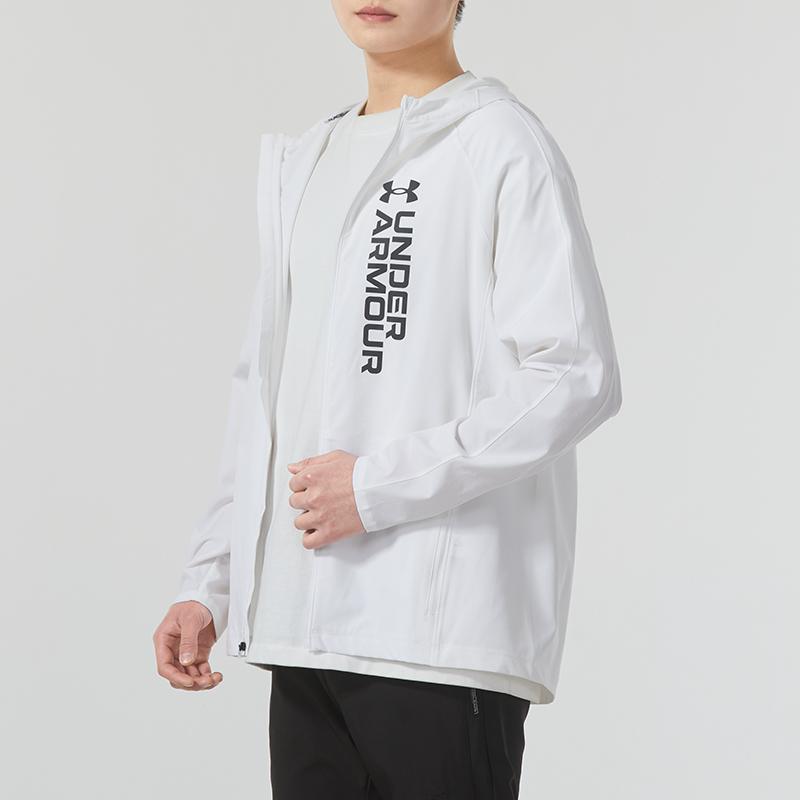 Under Armour Letter Logo Printed Training Hoodie Men White 1377486-100