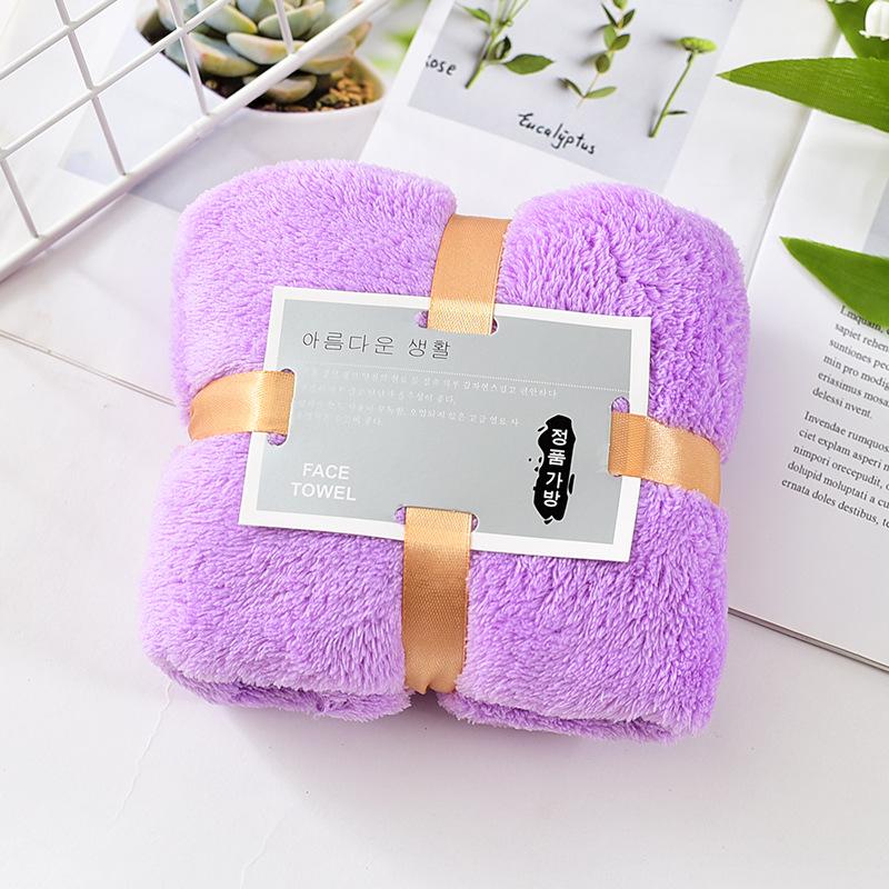 Coral Fleece Ribbon Square Towel - Wedding Souvenir Gift