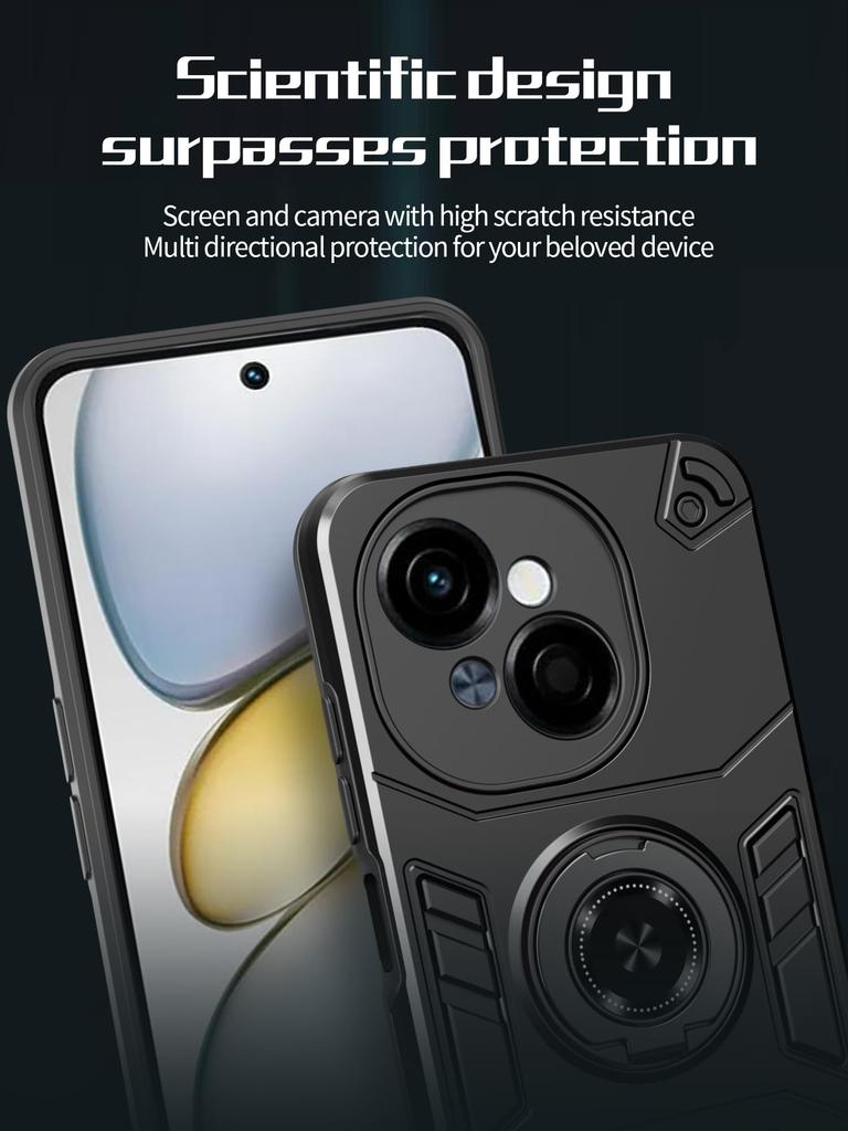 Hülle für TECNO Spark GO 2024 20 20C 30 Pro 30C 2025 Armor Metallring Ständerabdeckung für TECNO GO 1 POP8 POP9 Hülle Coque Fundas