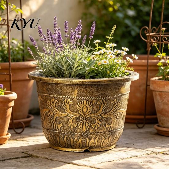Large Aquatic Plant Pot Water Lily Planter, Vintage Round Pot, Without Drainage Hole, Flower for Hydroponic Plants Extra Plastic Lotus, Deep