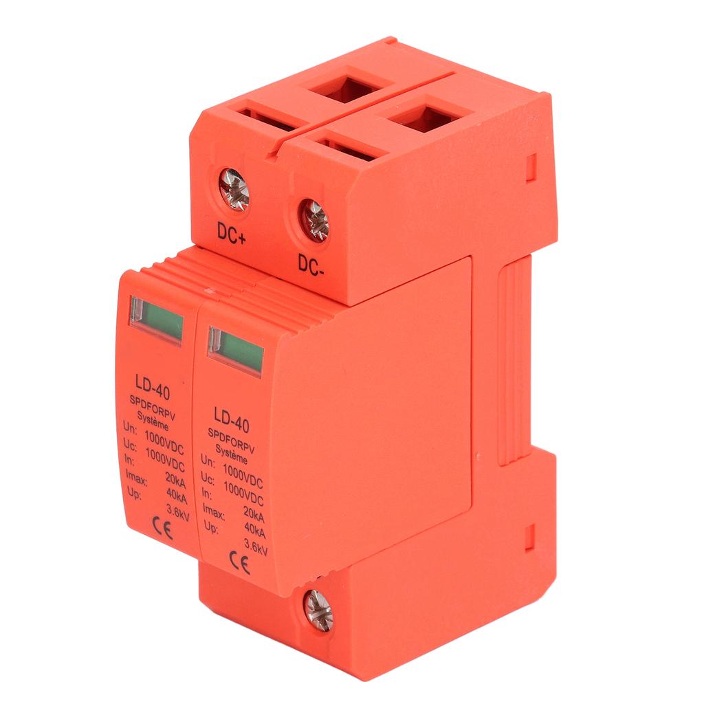 Surge Protective Device 1000V DC 20‑40KA 2P PC Photovoltaic PV Voltage Protection Arrester Protector