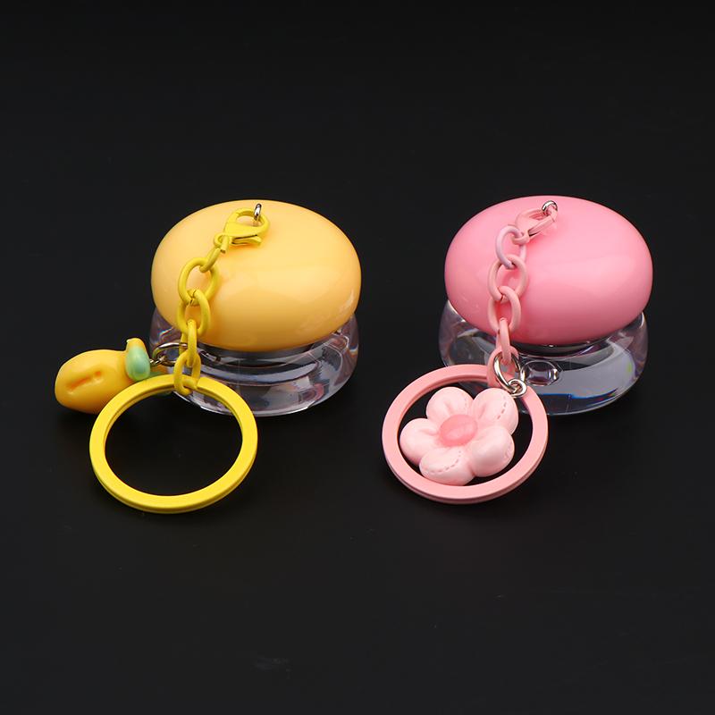 1Pcs 5G Mini Empty Plastic Lip Mask Jars With Keychain Pendant Lip Balm Cans Cream Lip Balm Containers Lipstick Makeup Container