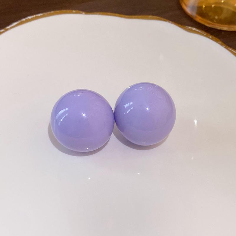 Srebrne Kolczyki Sztyfty Geometryczna Sfera dla Kobiet - Koreański Słodki Design, Unikalne i Wszechstronne