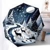 Winter Landscape,Snowy Scene Automatic Folding Umbrella Compact 8 rib Design,Unique Style,Suitable for Everyday Outdoor Use,Perfect Gi