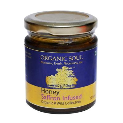 Honey with Saffron (225 G), Honey Saffron Infused, Organic Soul