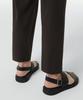 MUSINSA STANDARD Wide Easy Banding Crop Slacks [Dark Brown]
