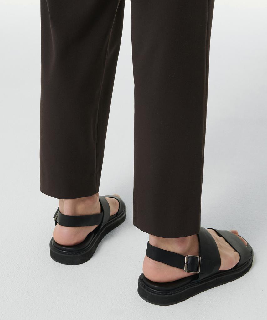 MUSINSA STANDARD Wide Easy Banding Crop Slacks [Dark Brown]