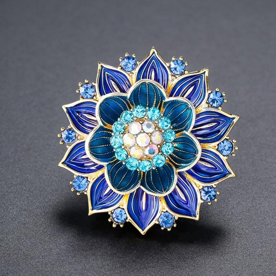 

Vintage Flower Brooch for Women Men Exquisite Flower Plant Pins Brooches Jewelry Trendy Accessories Party Gifts синий