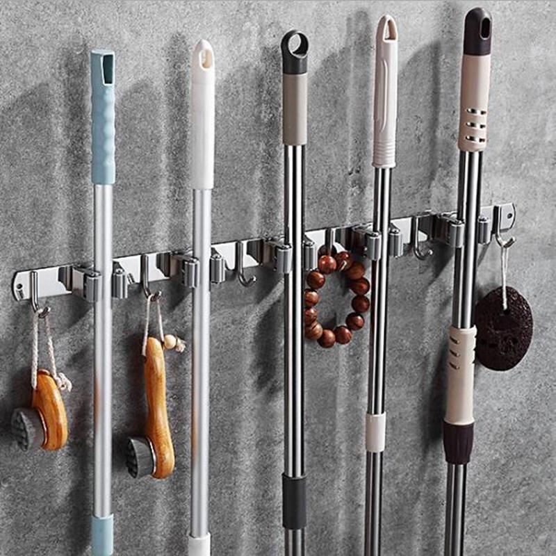 304 Stainless Steel Punch-Free Mop and Broom Holder