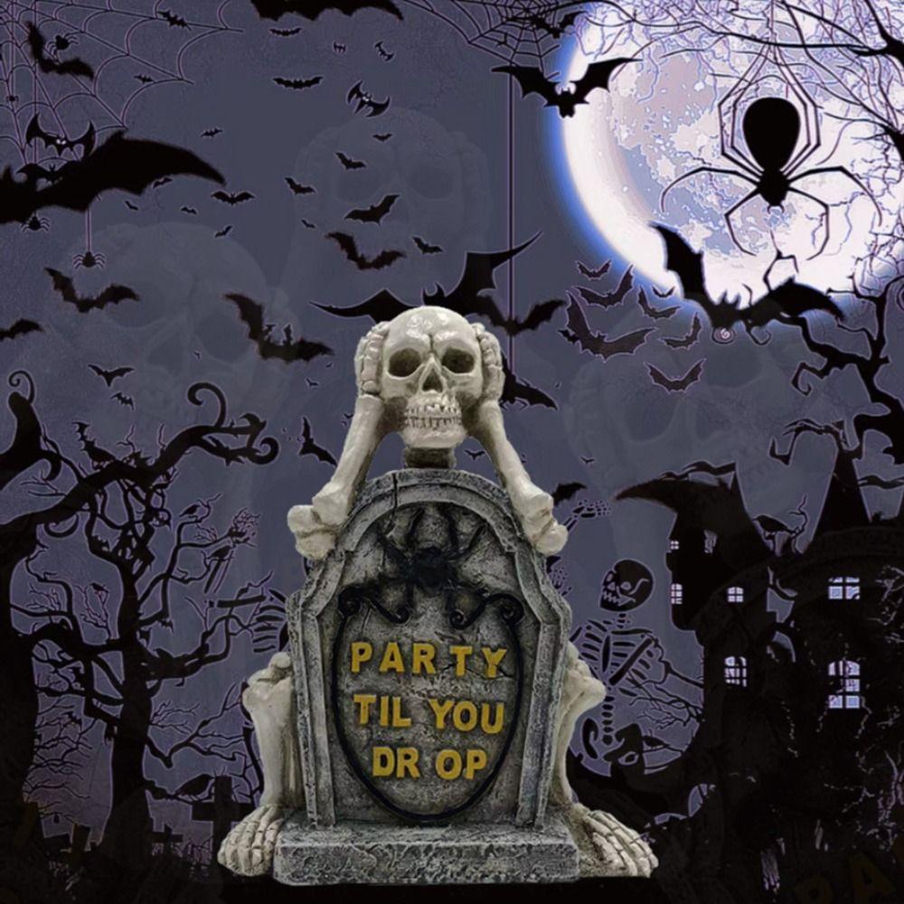 

Funny Halloween Skull Tombstone Scary Tombstone Statues Skeleton Tombstones decoration Party