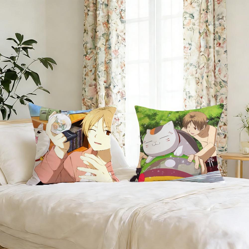 N-natsume Y-yuujinchou Cat cushion cover For Pillow Printing Sofa Decoration Home Car Room Coffee Shop Office Nordic Simplicity