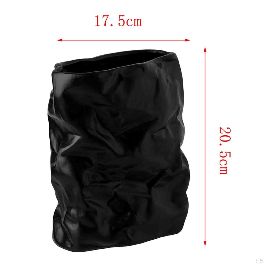 Crumpled Ceramic Flower Vase Elegant for Home Party Decoration Ornaments Housewarming Gift