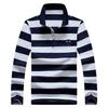 Men Polo Shirt Long Sleeve Shirt Spring Autumn Cotton Embroidery Warm Casual Stripe Polo Shirt Men