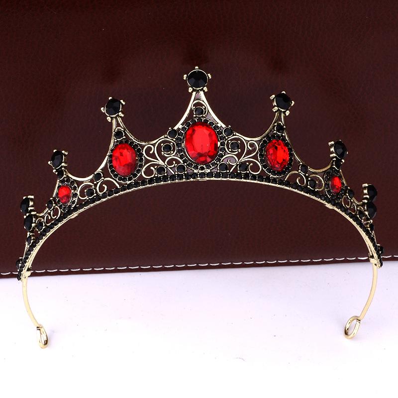 Retro Crown Baroque Bride Crown Tiara Princess Stage Performance Headband Birthday Girl Tiara Hair Accessories