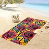 Red Roses Pattern with Yellow Background Beach Towel Quick-drying for Travel Outdoor Sports Jogging Beach and Swimming