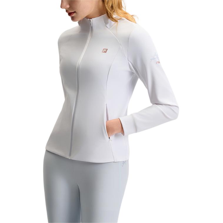 Fila Fitness Fashion Simple Comfortable Versatile Hooded Jacket Women Jackets White A11W521502F-WT