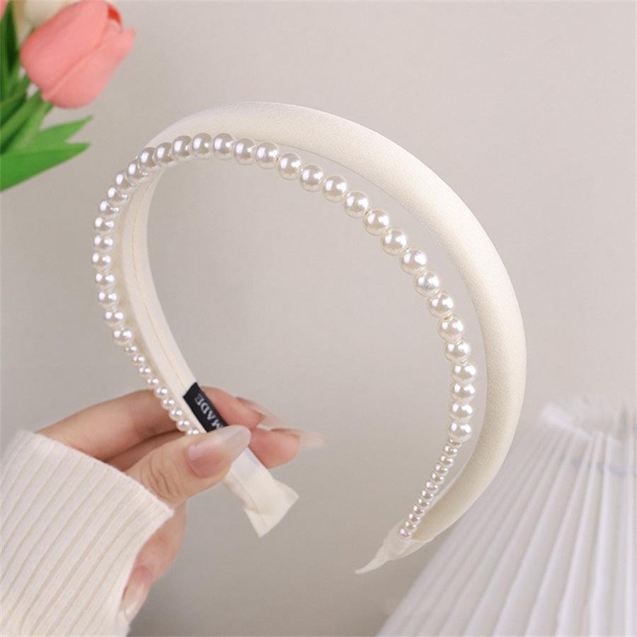 Korean Version of Pearl High Skull Headband for Women 2025 New Fashion Temperament High-end Bridal Wedding Hair Accessories