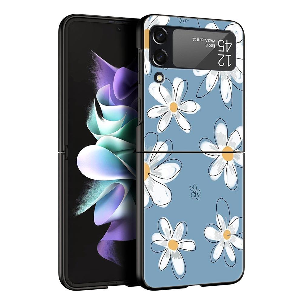 Cartoon Print Phone Case for Samsung Galaxy Z Flip 3 4 5 Folding Mobile Shell For Samsung Z Flip3 Flip4 Flip5 PC Hard Cover