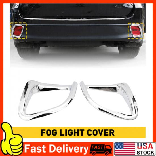 Fit Toyota Highlander 2014-2019 Rear Fog Lamp Light Cover Trim Garnish Chrome