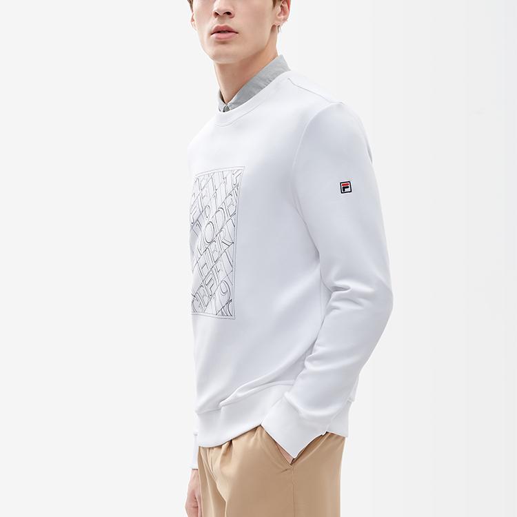 Fila Sweatshirts Men's Standard White Crew Neck Moderate Regular F11M211216FWT