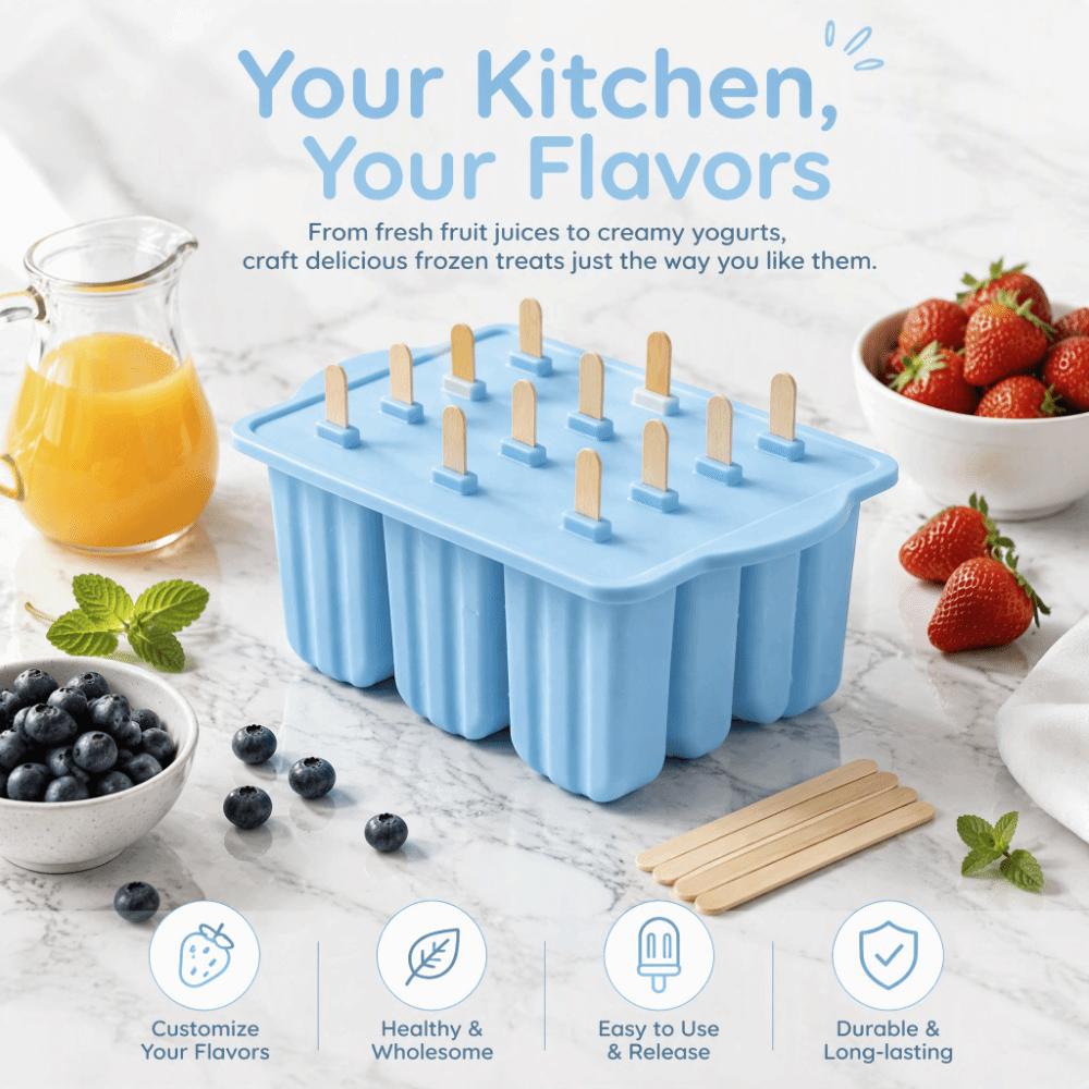Easy-Release Silicone Ice Cream Molds Silicone DIY Ice Cream Molds Popsicle Molds  DIY Frozen Snack