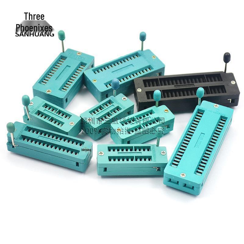 Adjustable IC Test Socket for Single-Chip Microcontroller - Compatible with 14/16/18/20/24/28/40P Wide & Narrow Body