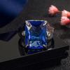 2026 Business Blue Crystal Men's Ring European and American Diamond Sapphire Ring Ring Jewelry