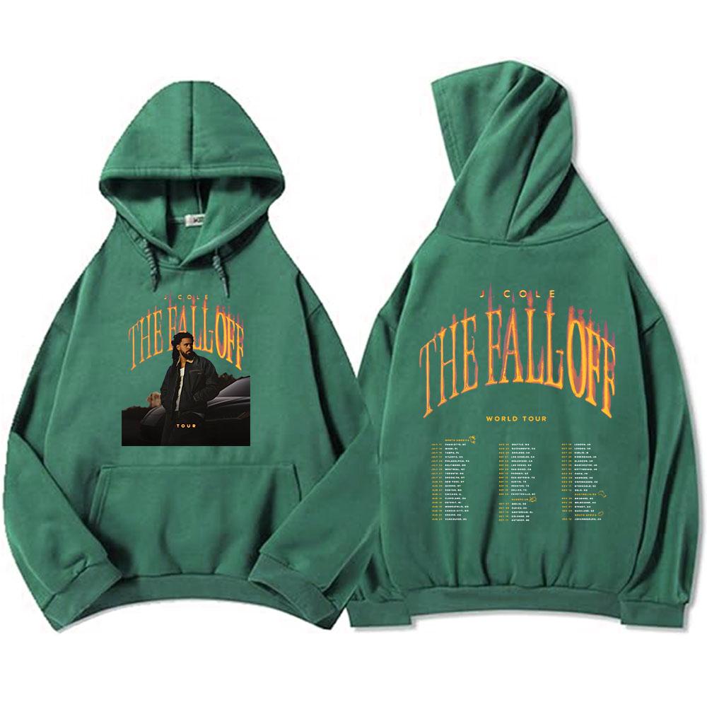THE FALL OFF World Tour 2026 Hoodies J. COLE Rapper Design Graphic Sweatshirt Long Sleeve Fleece Hooded Pullovers Print Clothing XS