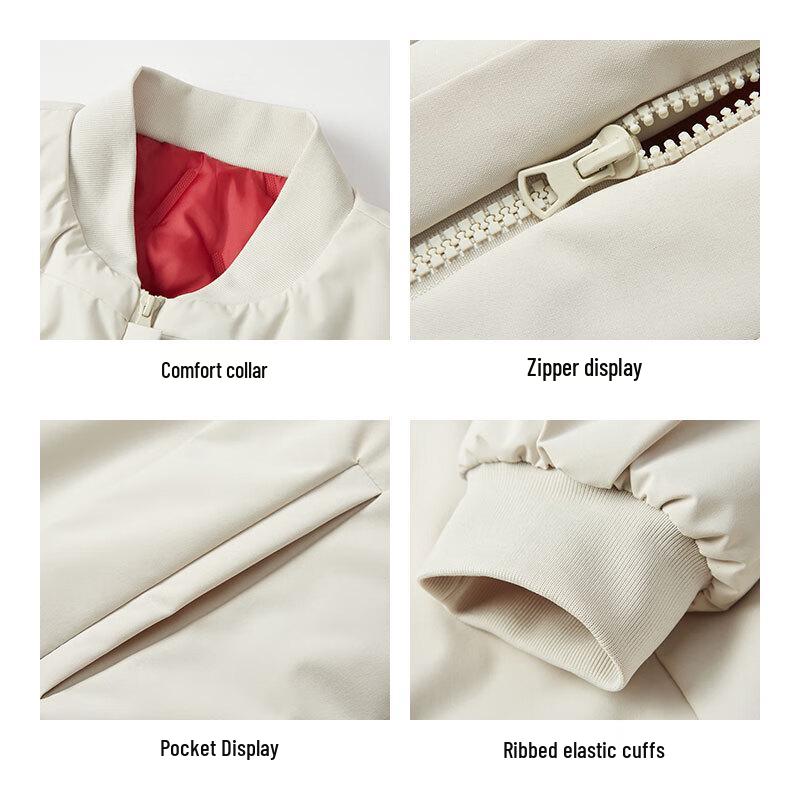 Jeanswest Men's American Style Baseball Collar Padded Jacket