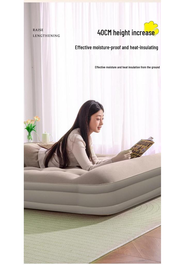 Portable Outdoor Inflatable Mattress - Single/Double Folding Air Cushion Bed for Home and Camping